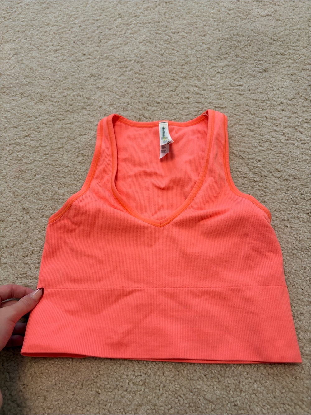 Athleta Neon Coral Crop Tank Top